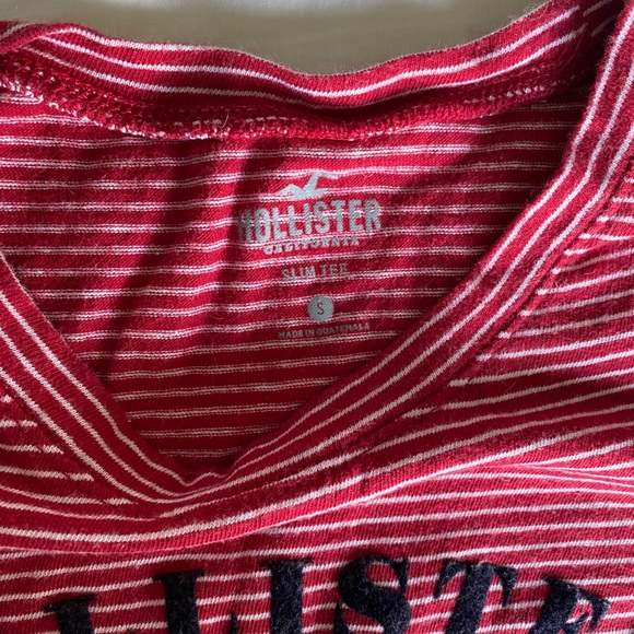 Hollister Pink and White Striped Tee - Picture 4 of 4
